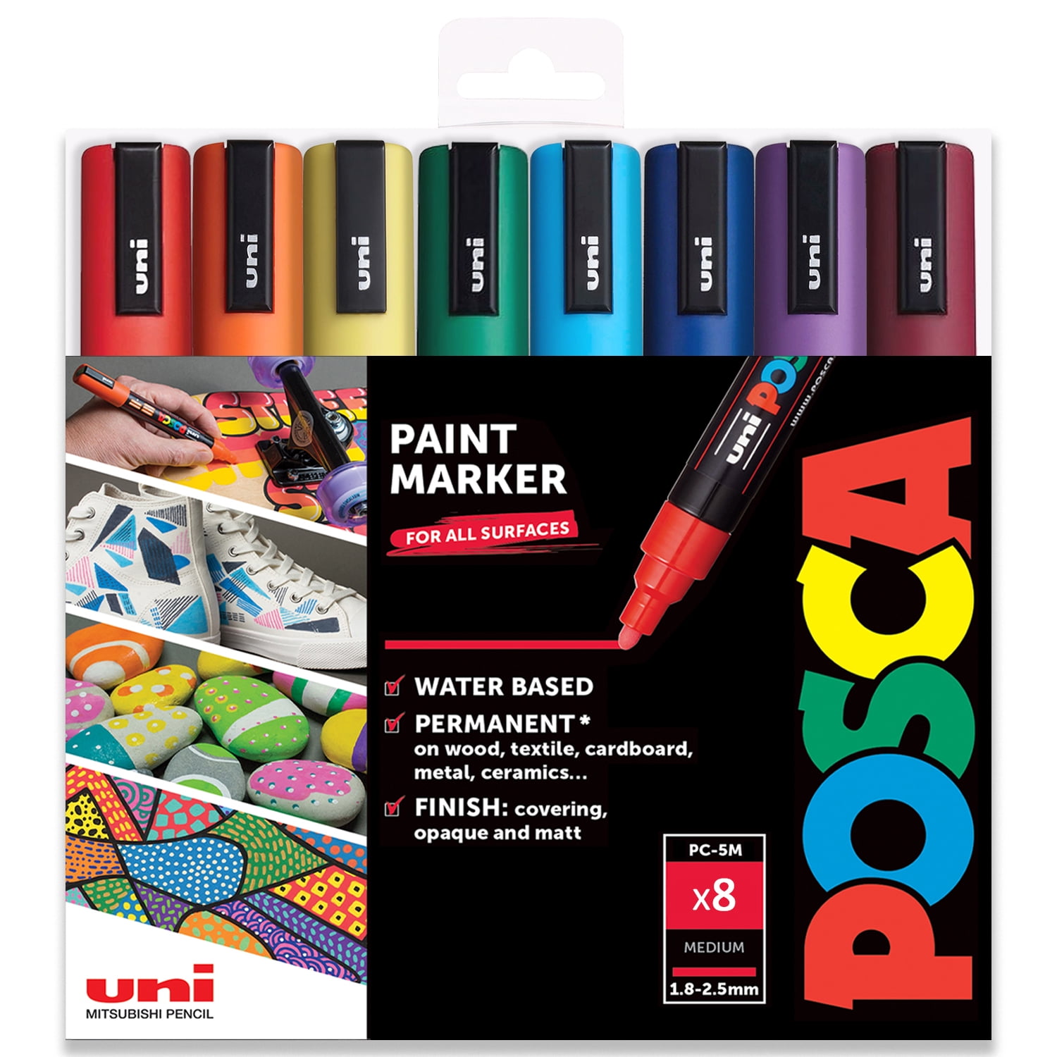 POSCA - PC-5M - Paint Marker Art Pens - 1.8-2.5mm - Classic Colors (A ...