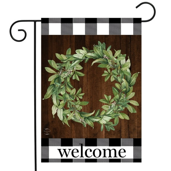 Briarwood Lane Farmhouse Wreath Welcome Garden Flag