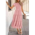 thumbnail image 5 of PRETTYGARDEN Women's Floral Midi Dress Summer Cap Sleeve Smocked Ruffle A Line Long Flowy Wedding Guest Dresses, 5 of 7