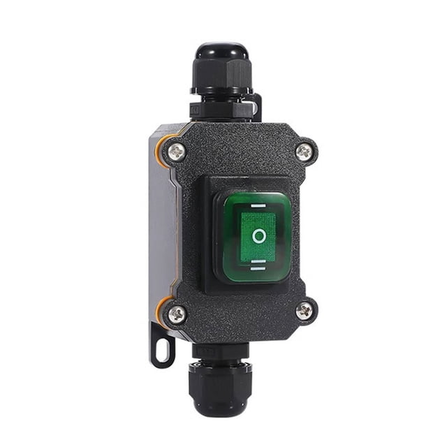 fastboy Interrupteur de Commutation de Cordon en Ligne Interrupteur à Bascule DC 12V-24V 2 Position 4Pin DPST Off Interrupteur à Bascule avec Bouton Bascule Vert