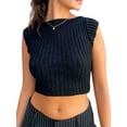 thumbnail image 4 of hirigin Women Fashion Knitted Tank Tops Solid Color Sleeveless Backless Vests Summer Slim Fit Crop Tops Streetwear, 4 of 9