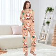 thumbnail image 4 of FORMRS Womens Pajama Set Long Sleeve Top and Pants with Pockets Soft Comfy Lounge Sleepwear, Sizes S-2XL, Pink Christmas Santa, 4 of 7
