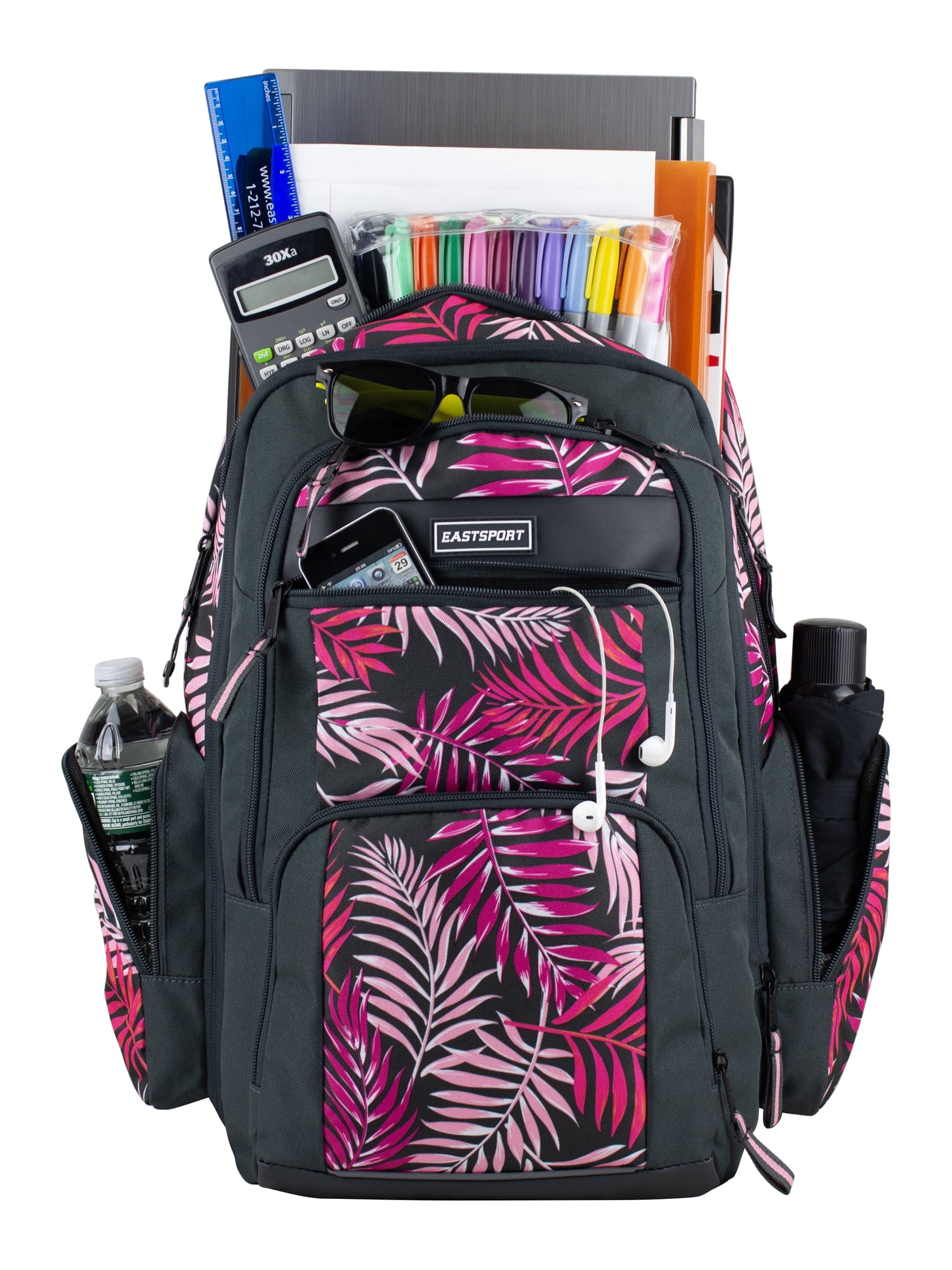 Eastsport Unisex Recycled Expandable Raptor Backpack, Pink Palm