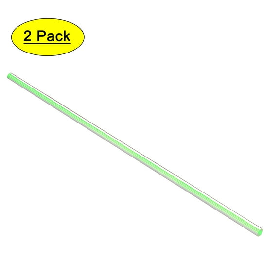 8mm x 500mm Solid Acrylic Round Rod Straight Green Line PMMA Bar 2Pcs