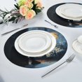 thumbnail image 2 of WOBOGO Lonely Back Round Placemats Set of 4 Heat Resistant Washable Kitchen Table Decorations 15.4in, 2 of 7