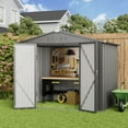 thumbnail image 6 of Asofer 8' x 6' Outdoor Storage Shed, Tool shed, Outdoor Storage Clearance for Backyard Patio, Gray, 6 of 14
