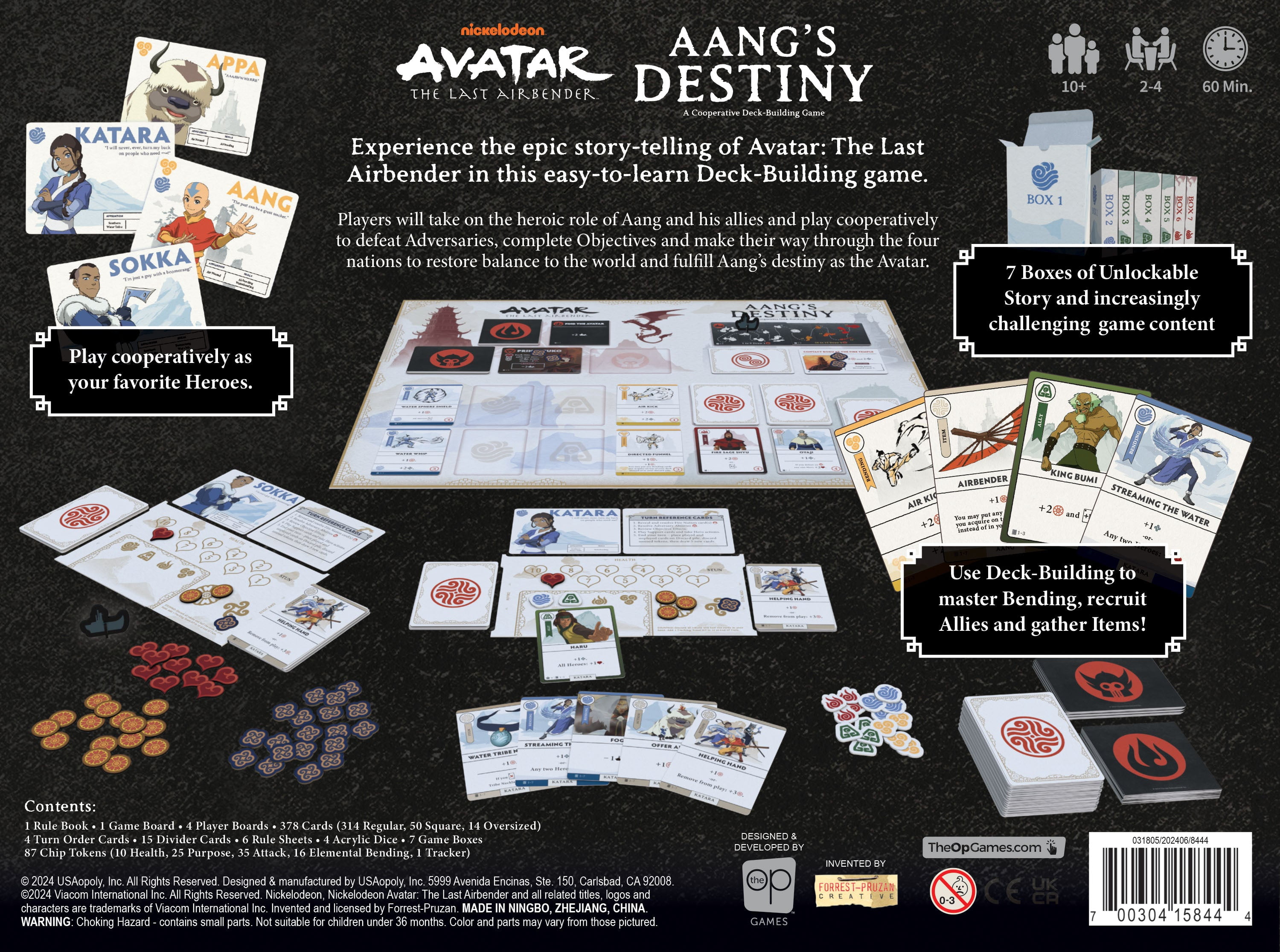 Avatar: The Last Airbender: Aang's Destiny, Cooperative Deck Building Strategy Board Game, Play as Aang, Katara, Appa & More, Fun for Family Game Night, Ages 10+, 2-4 Players, From The Op Games