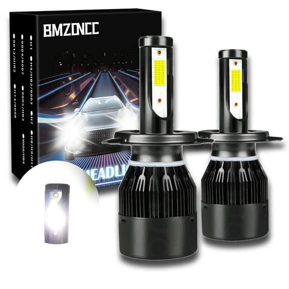 BMZONCC H4 9003 LED Headlight Bulbs High Low Beam 40W 7600LM 6000K, Pack of 2
