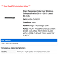thumbnail image 2 of Right Passenger Side Door Molding - Compatible with 2010 - 2015 RX450h 2011 2012 2013 2014, 2 of 2