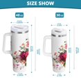 thumbnail image 3 of 30 oz Tumbler With Handle Stainless Steel Insulated Tumbler With Lid for Car Cup Holder Colorful Musical Notes with Flowers, 3 of 9