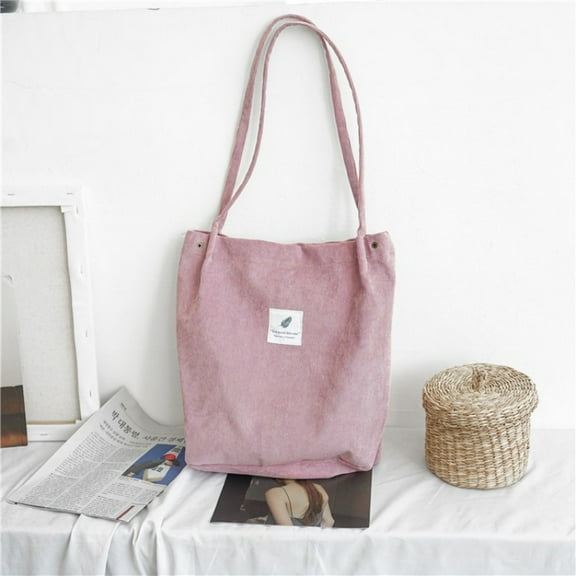 Women Corduroy Shoulder Bags Casual Canvas Handbags Top Handle Tote Crossbody Shopping Bags