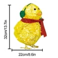 thumbnail image 3 of Adornos navideños para jardín, pollito con bufanda, luces de pollito, escultura plana para jardín, optimizada para la excelencia, 3 of 8
