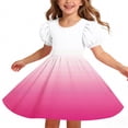 thumbnail image 7 of Ashirexll Girls Summer Dress Children Short Sleeve Round Neck Classic Back Solid Color Casual A-Line Dress for Preteen Kids, 7 of 7