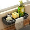 thumbnail image 2 of PRETXORVE Kitchen Faucet Rack Dishwashing Sink Sink Rack Wall Mounted Drainage Basket Steel Sponge Storage Rack, 2 of 8