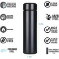 thumbnail image 4 of Stainless Steel Coffee Mug,Vacuum Insulated Bottle with Cup,Black Frosted Travel Thermos,for Coffee Hot Drink and Cold Drink Water Flask,Available for All Groups(500ml), 4 of 9