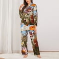 thumbnail image 2 of Daiia Vibrant Field Of Blossoms for Women's Long-Sleeved Pajama Set – Soft & Comfortable Sleepwear Button-Up Pajamas Cozy Lounge Wear-Large, 2 of 7