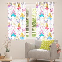 Manfei Princess Fairy Tale Curtains Pack of 2 (42x84 Each),Cute Cartoon Girls Curtains Blackout,Colorful Kawaii Rainbow Bedroom Curtains For Kids,Luxury Bedroom Decor