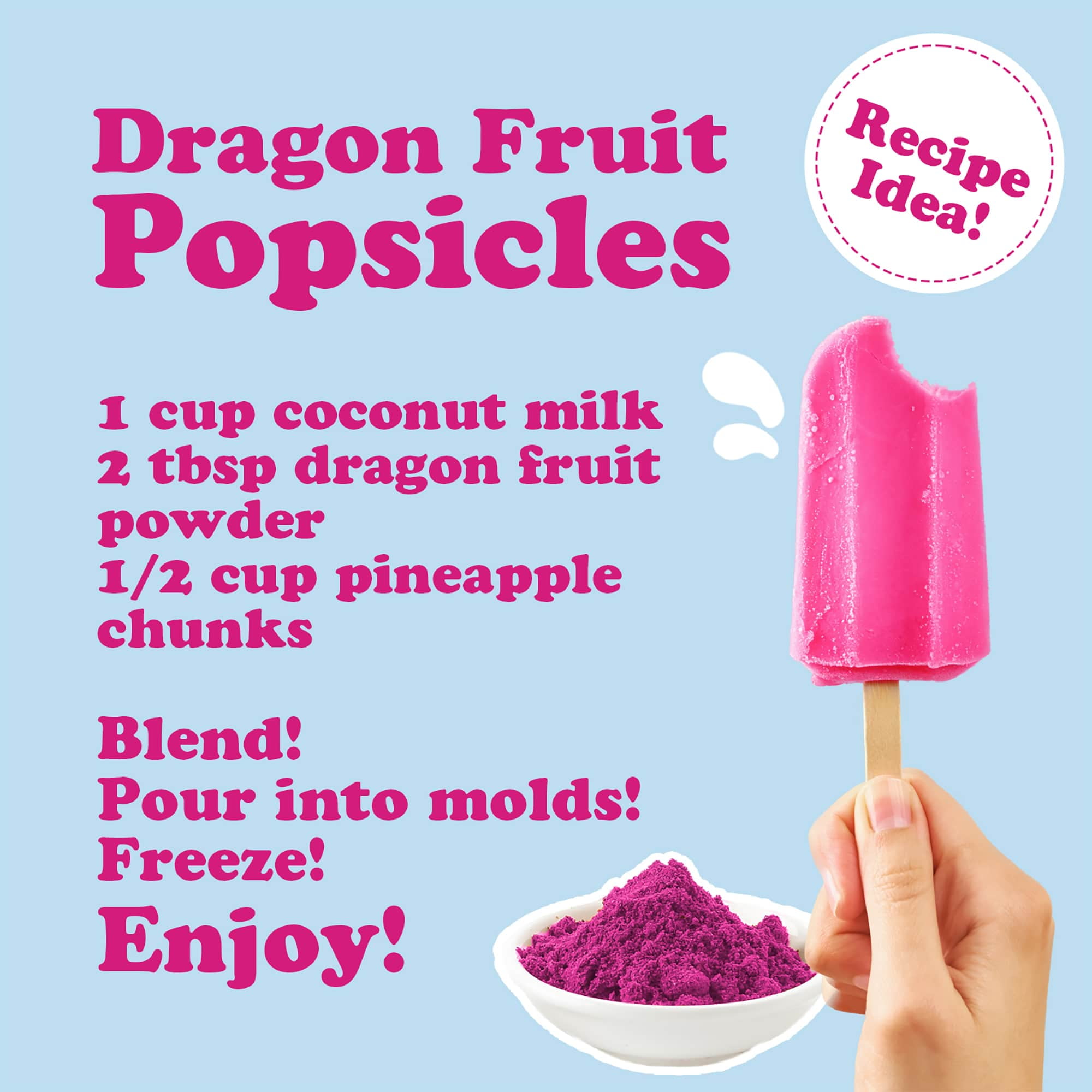 Freeze-Dried Dragon Fruit Powder, 1 Pound–Vegan,Kosher, Good for Smoothies and Baking-Food to Live