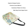 thumbnail image 3 of FORMRS Womens Canvas Tote Bag with Zipper Inner Pocket Shoulder Handbag, Colorful Wildflowers, 3 of 7