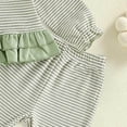 thumbnail image 5 of yboeqw Toddler Girls Clothing 2 Piece Stripe Print Long Sleeve Ruffle Shirt Top Wide Leg Pants Sets Fall Winter Outfits,Size 18-24 Months, 5 of 5