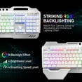 thumbnail image 2 of Wireless Gaming Keyboard and Mouse,RGB Backlit Rechargeable Keyboard Mouse with 5000mAh Battery Metal Panel,Removable Hand Rest Mechanical Feel Keyboard and 7 Color Gaming Mute Mouse for PC Gamers, 2 of 8