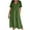 Green, variant on JINMGG Summer Dresses 2024, Dresses for Women 2024 Fashion Women Summer Casual V-Neck Solid Short Sleeve Button Pocket Cotton Linen Dress Coffee XXXXL