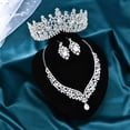 thumbnail image 4 of Guardurnaity 3 unids/set de joyería nupcial de cristal, collar de diamantes de imitación, pendiente, tocado de boda, accesorio de vestir decorativo Ropa, zapatos y accesorios Miscelánea Guardurnaity AP017661-01B, 4 of 6