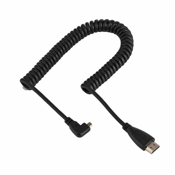 Cable de datos Ángulo recto de 90 grados Compatible con Micro HDMI a cable compatible con HDMI Resorte telescópico Cable compatible con HDMI Tmvgtek Nuevos Originales