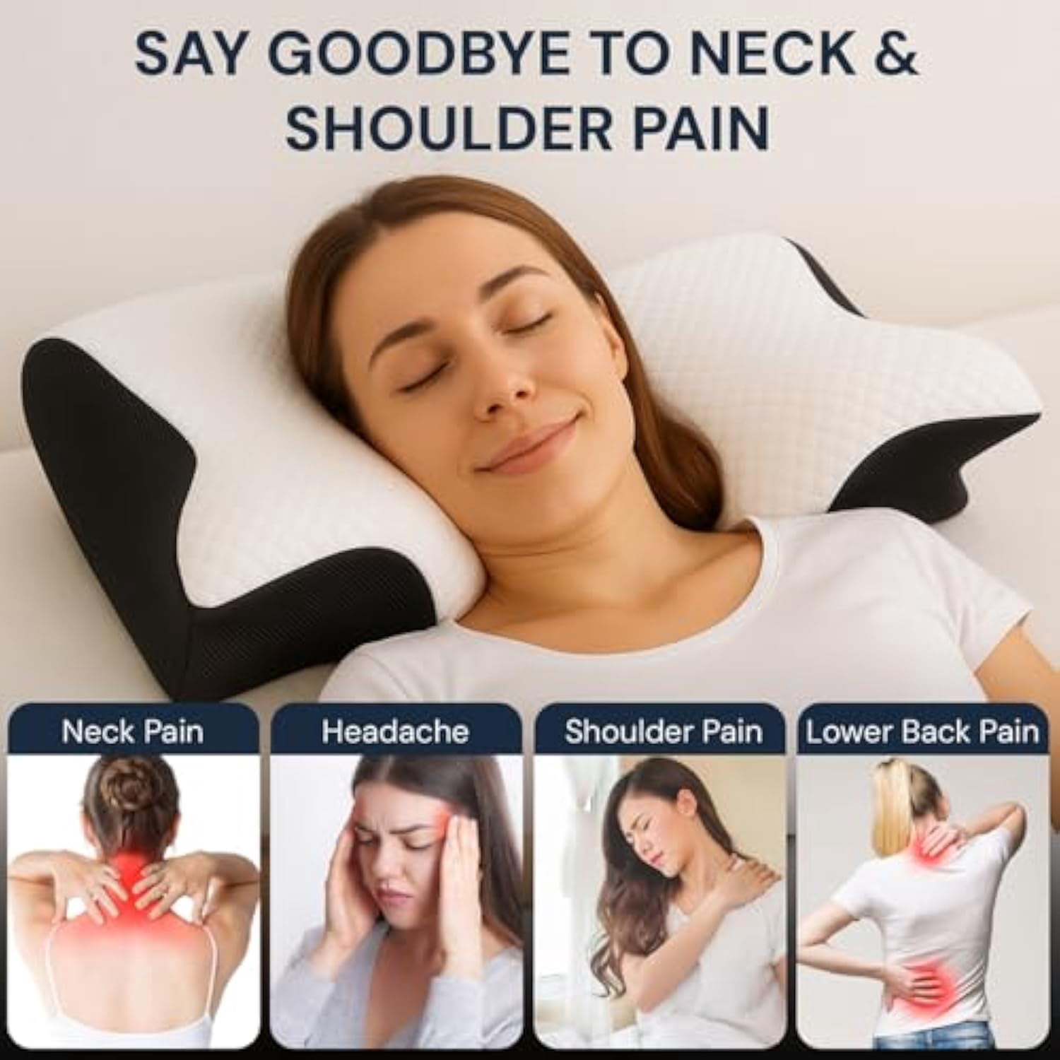 Pillows, Neckhaven Pillow Hospitality Collection, Premium Necks & Posture Support, Ergonomic Memory Foam Pillows, Contoured Support Pillow for Side Back Stomach Sleepers (2*Blue)