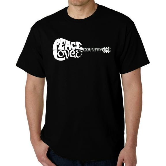 Men's Word Art T-shirt - Peace Love Country