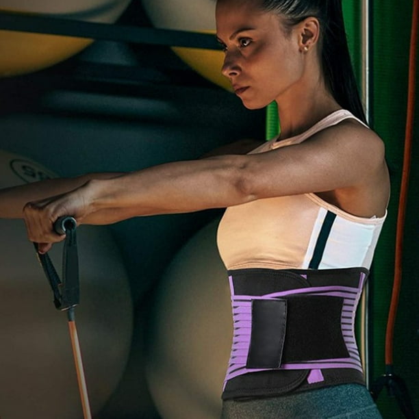 Corsé Faja Deportiva Cinturón de gimnasio suave elástico deportivo faja corsé fajas para hombres mujeres (púrpura M)