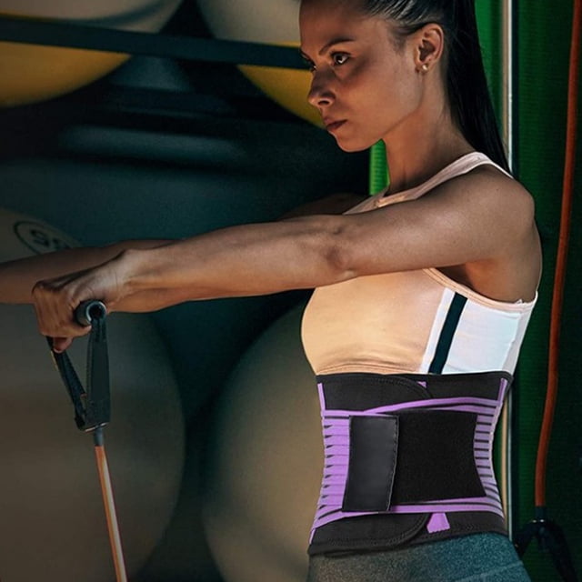 Corsé Faja Deportiva Cinturón de gimnasio suave elástico deportivo faja corsé fajas para hombres mujeres (púrpura M)