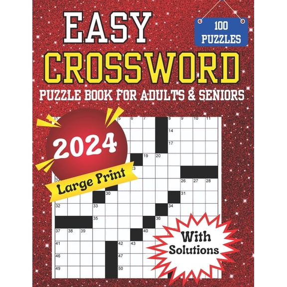 2024 Large Print Easy Crossword Puzzle Book For Adults & Seniors, (Paperback)