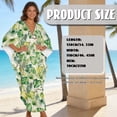 thumbnail image 7 of Xoenoiee Tropical Monstera Palm Leaves Pattern Kaftan Dresses for Women Batwing Sleeve Caftan Cover Up Beach Maxi Dress Lightweight Loungewear Mumu Dresses with Side Slits, 7 of 7