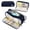 Navy, variant on Large Capacity Pencil Case 3 Compartment Pouch Pen Bag Pink
