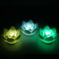 BRIGHTFUFU 4Pcs White Color Changing Night Light Lotus for Wedding Party Decoration
