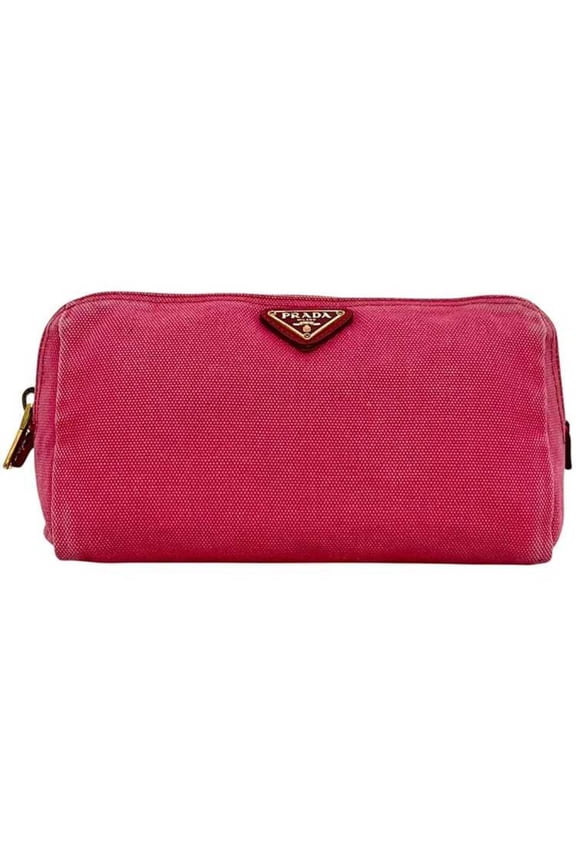 Pre-Owned Prada Pouch Pink Plate Canvas 42 PRADA