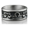 thumbnail image 2 of Libra 925 Silver Men Wedding Band Ring, Sterling Silver Personalized Jewelry, Celestial Ring, Zodiac Ring, Astrology Ring, Best Man Gift, 2 of 5