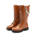 thumbnail image 4 of Botas DREAM PAIRS SDBO2216K-1 para niñas, color camel, hasta la rodilla con cierre, 4 of 5