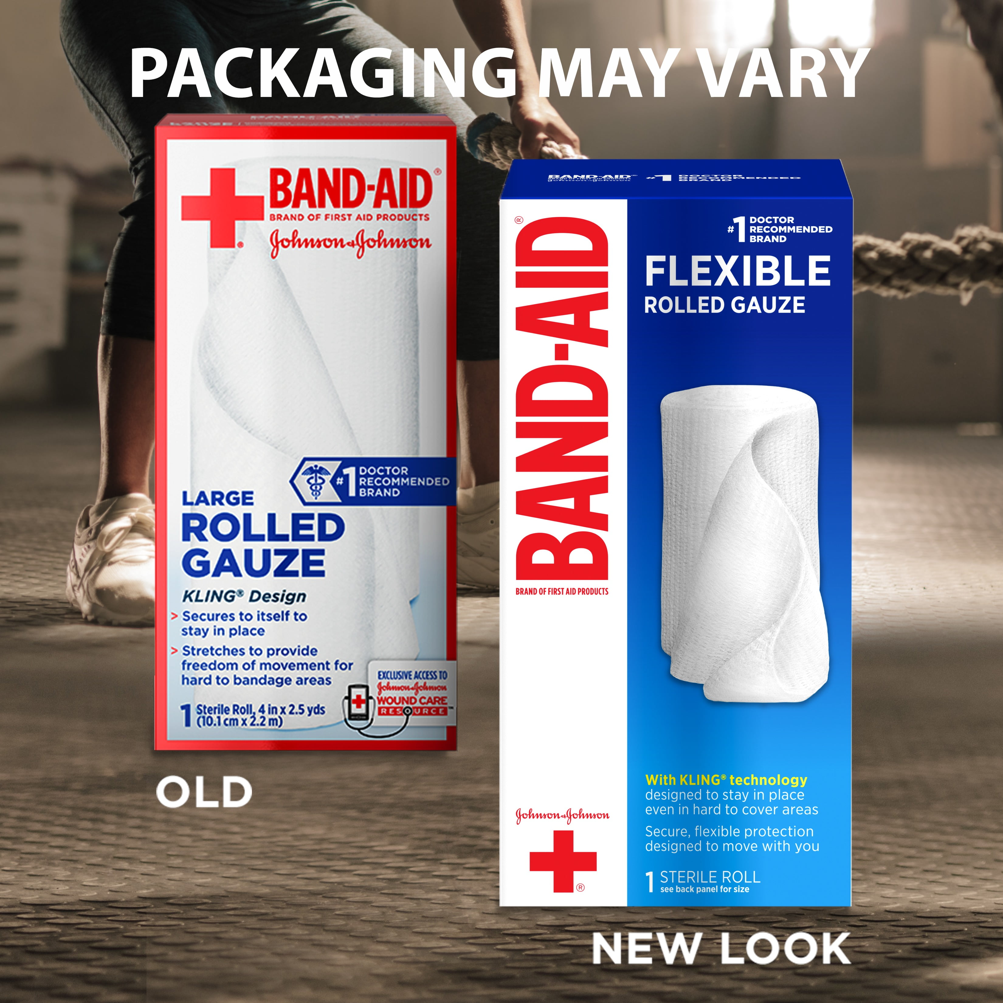 Band Aid Brand First Aid Product Flexible Rolled Gauze, 3 in x 2.5 yd