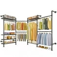 thumbnail image 6 of Timate L4 L Shape Heavy Duty Clothes Rack, Expandable Industrial Pipe Clothing Rack, Black, 6 of 10