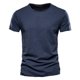 thumbnail image 1 of Camiseta 100% de algodón para hombre, camisetas con cuello en V de diseño a la moda, camisetas sólidas ajustadas, camisetas para hombre, camisetas de manga corta para hombre, 1 of 5