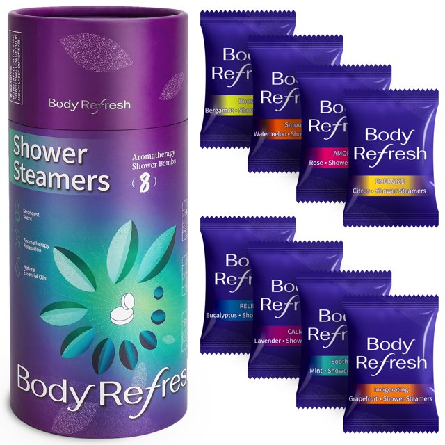 Paquete de 8 vaporizadores de ducha BodyRefresh con aceites esenciales y aromaterapia