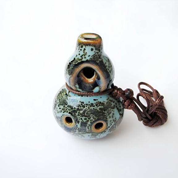 BESTSKY Ocarina Instrument Gourd Ocarina Alto C Ocarina 6 Hole Ceramic Flute Ocarina with Wax Rope for Music Lovers Beginners and Outdoor Activities Blue