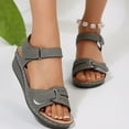 thumbnail image 4 of Womans Sandals Wedge Thick Heel Arch Support Open Toe Ankle Straps Peep Toe Shoes Comfortable Walking Beach Sandals for Women Dressy Summer 8.5, 4 of 9
