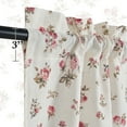thumbnail image 3 of NICETOWN Floral Kitchen Curtains, Red Rose Flower Linen Cafe Curtains Rod Pocket Farmhouse Light Filtering Semi Sheer Linen Curtains for Bedroom Basement, 26"x36", 2 Panels, 3 of 7