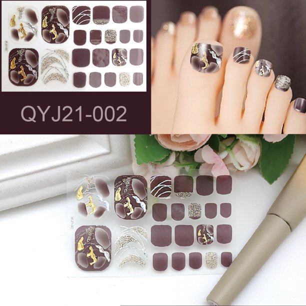 Etiqueta Engomada Del Clavo Del Dedo Del Pie Envolturas Completas Pegatinas De Esmalte Pegatinas De Arte De Uñas Para Mujeres Niñas Decoraciones De Arte De Uñas Yuarrent CE007391-01