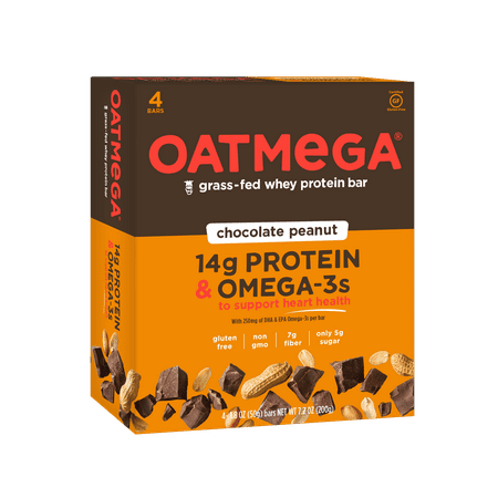 Oatmega Bar, 14 Grams of Protein, Chocolate Peanut Crisp, 1.8 Oz, 4 (Best Kind Of Protein)