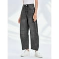 thumbnail image 6 of Sherrylily Women Baggy Boyfriend Jeans Pant Vintage Wide Leg Mid Rise Barrel Denim Fashion Ankle Pants, 6 of 6