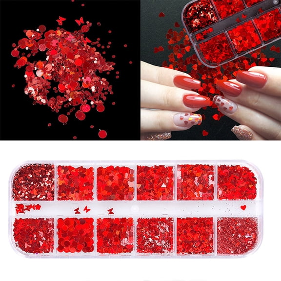 Nail Accessories 12 Sequins Decoration Nail Glitter Grids DIY Art 3D Foil for Nail Design Enhancement